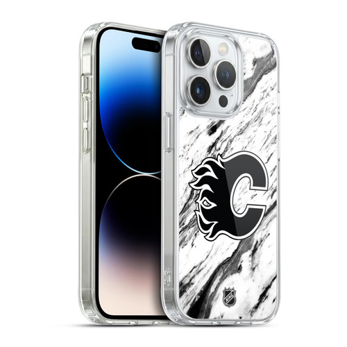 NHL Calgary Flames Marble Soft Gel Case for Apple iPhone 14 Pro & MagSafe