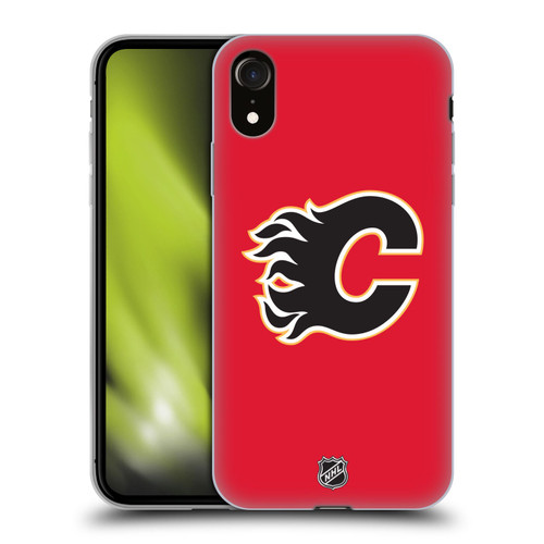 NHL Calgary Flames Plain Soft Gel Case for Apple iPhone XR