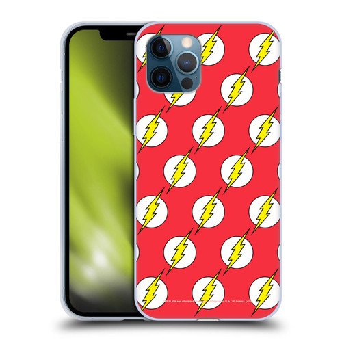 The Flash DC Comics Logo Pattern Soft Gel Case for Apple iPhone 12 / iPhone 12 Pro