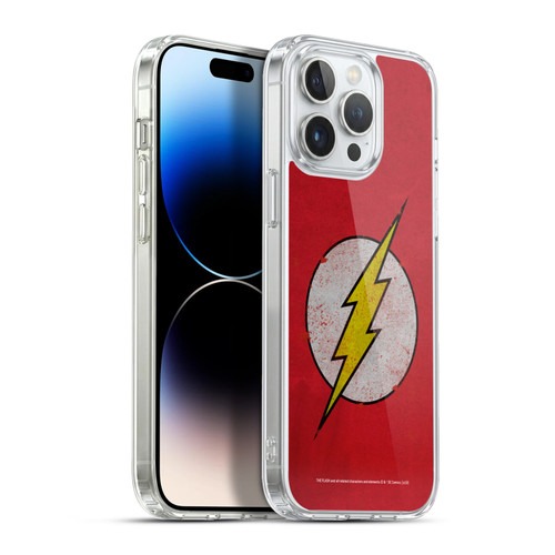 The Flash DC Comics Logo Distressed Look Soft Gel Case for Apple iPhone 13 Pro Max & MagSafe