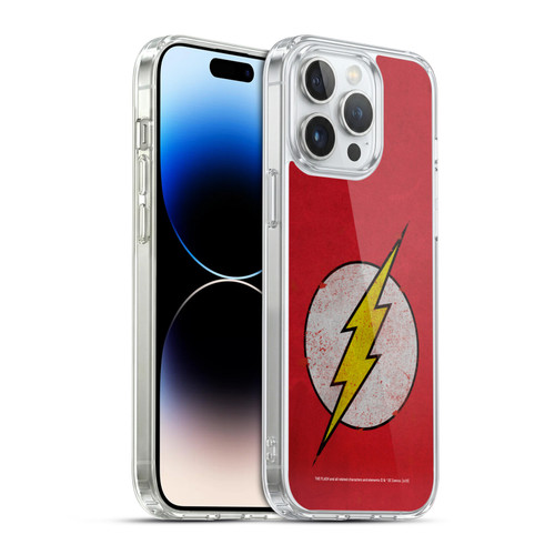 The Flash DC Comics Logo Distressed Look Soft Gel Case for Apple iPhone 14 Pro Max & MagSafe