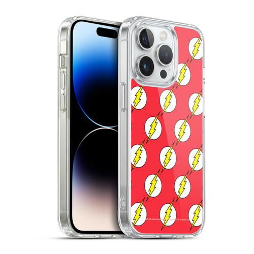 The Flash DC Comics Logo Pattern Soft Gel Case for Apple iPhone 14 Pro & MagSafe