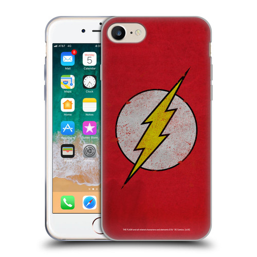 The Flash DC Comics Logo Distressed Look Soft Gel Case for Apple iPhone 7 / 8 / SE 2020 & 2022