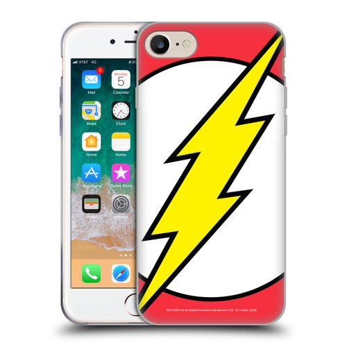 The Flash DC Comics Logo Oversized Soft Gel Case for Apple iPhone 7 / 8 / SE 2020 & 2022