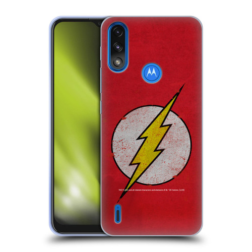 The Flash DC Comics Logo Distressed Look Soft Gel Case for Motorola Moto E7 Power / Moto E7i Power