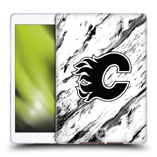 NHL Calgary Flames Marble Soft Gel Case for Apple iPad 10.2 2019/2020/2021