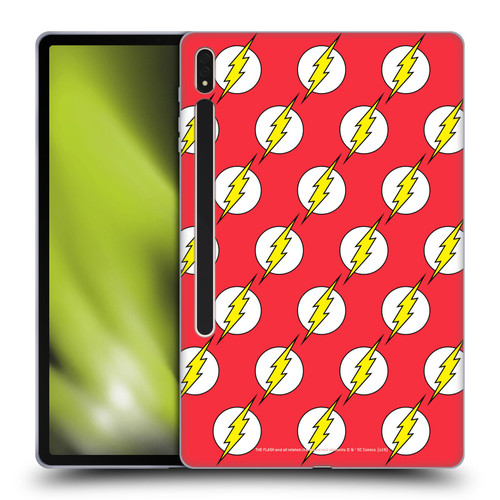 The Flash DC Comics Logo Pattern Soft Gel Case for Samsung Galaxy Tab S8 Plus