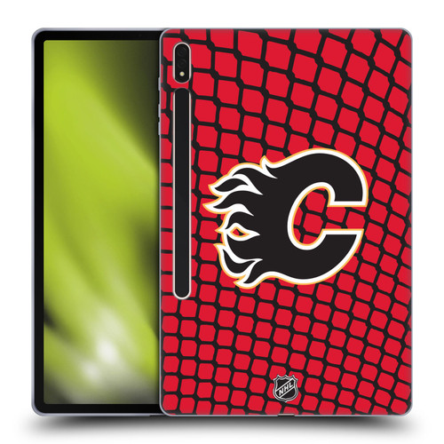 NHL Calgary Flames Net Pattern Soft Gel Case for Samsung Galaxy Tab S8 Plus