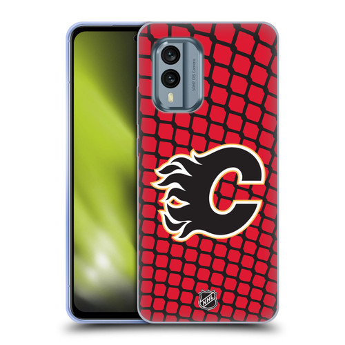 NHL Calgary Flames Net Pattern Soft Gel Case for Nokia X30