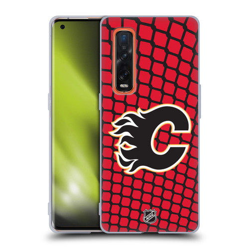 NHL Calgary Flames Net Pattern Soft Gel Case for OPPO Find X2 Pro 5G