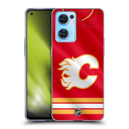NHL Calgary Flames Jersey Soft Gel Case for OPPO Reno7 5G / Find X5 Lite