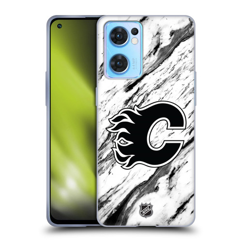 NHL Calgary Flames Marble Soft Gel Case for OPPO Reno7 5G / Find X5 Lite