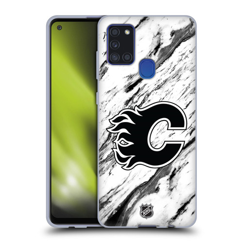 NHL Calgary Flames Marble Soft Gel Case for Samsung Galaxy A21s (2020)