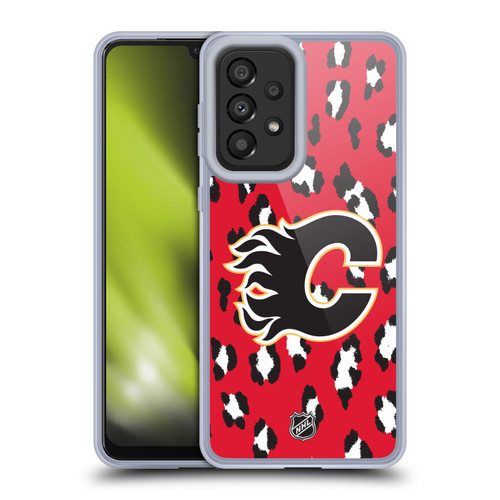 NHL Calgary Flames Leopard Patten Soft Gel Case for Samsung Galaxy A33 5G (2022)