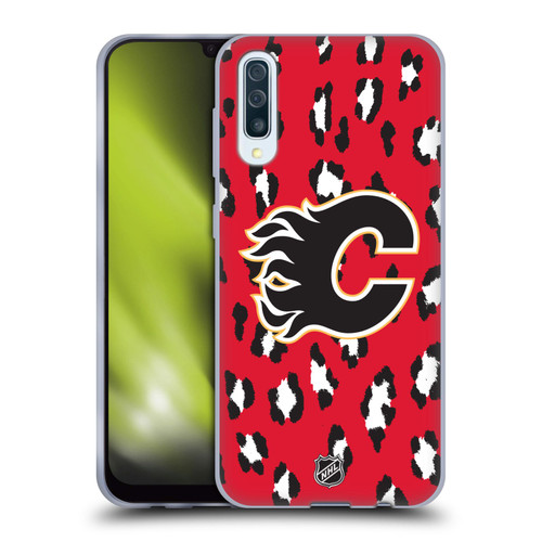 NHL Calgary Flames Leopard Patten Soft Gel Case for Samsung Galaxy A50/A30s (2019)
