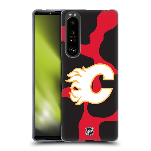 NHL Calgary Flames Cow Pattern Soft Gel Case for Sony Xperia 1 III