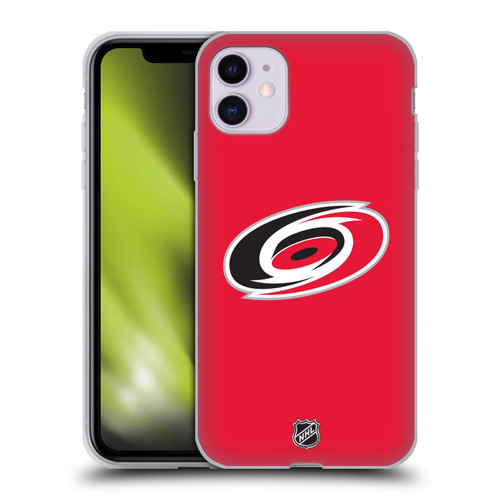 NHL Carolina Hurricanes Plain Soft Gel Case for Apple iPhone 11