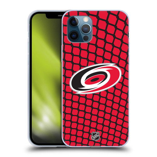 NHL Carolina Hurricanes Net Pattern Soft Gel Case for Apple iPhone 12 / iPhone 12 Pro