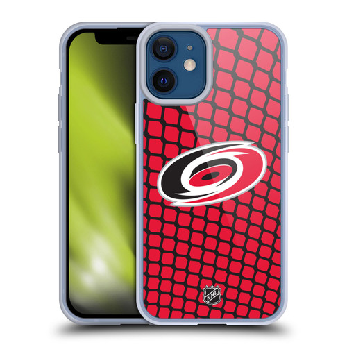 NHL Carolina Hurricanes Net Pattern Soft Gel Case for Apple iPhone 12 Mini