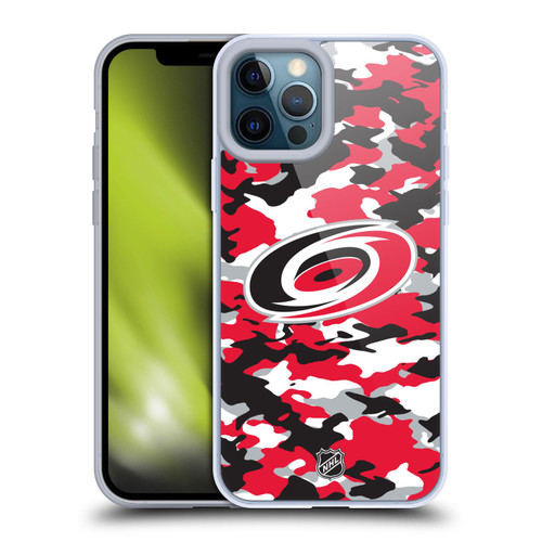 NHL Carolina Hurricanes Camouflage Soft Gel Case for Apple iPhone 12 Pro Max