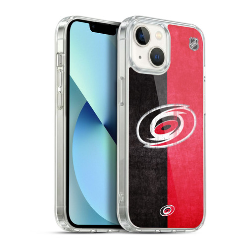NHL Carolina Hurricanes Half Distressed Soft Gel Case for Apple iPhone 13
