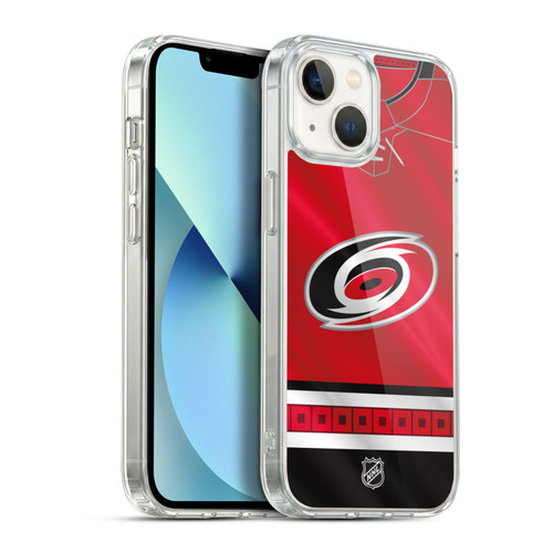 NHL Carolina Hurricanes Jersey Soft Gel Case for Apple iPhone 13