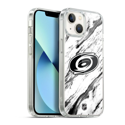 NHL Carolina Hurricanes Marble Soft Gel Case for Apple iPhone 13