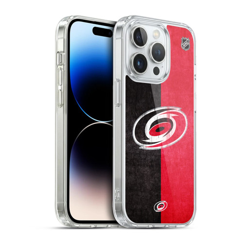 NHL Carolina Hurricanes Half Distressed Soft Gel Case for Apple iPhone 13 Pro