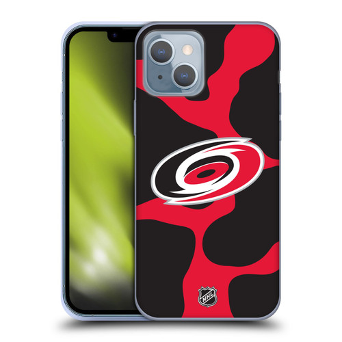 NHL Carolina Hurricanes Cow Pattern Soft Gel Case for Apple iPhone 14