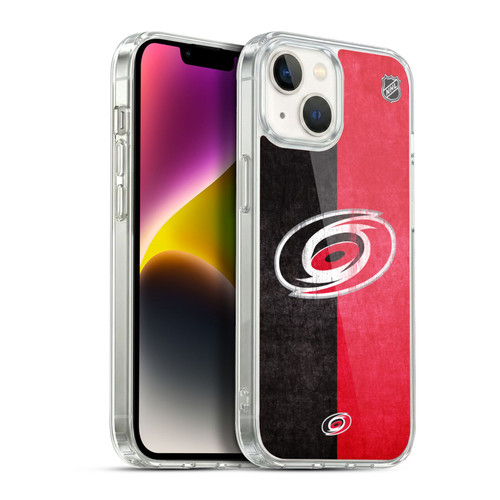NHL Carolina Hurricanes Half Distressed Soft Gel Case for Apple iPhone 14