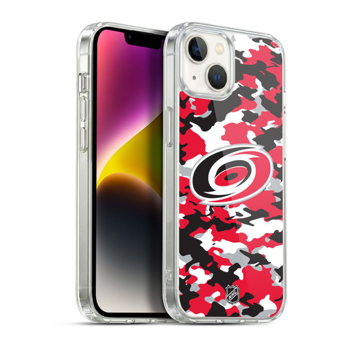 NHL Carolina Hurricanes Camouflage Soft Gel Case for Apple iPhone 14 Plus