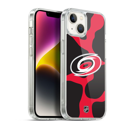 NHL Carolina Hurricanes Cow Pattern Soft Gel Case for Apple iPhone 14 Plus