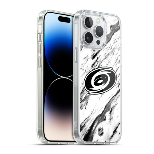 NHL Carolina Hurricanes Marble Soft Gel Case for Apple iPhone 14 Pro Max