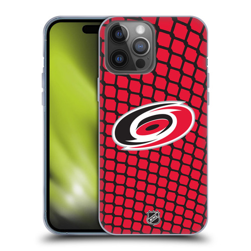 NHL Carolina Hurricanes Net Pattern Soft Gel Case for Apple iPhone 14 Pro Max
