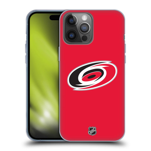 NHL Carolina Hurricanes Plain Soft Gel Case for Apple iPhone 14 Pro Max