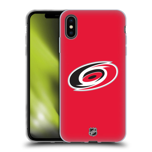 NHL Carolina Hurricanes Plain Soft Gel Case for Apple iPhone XS Max