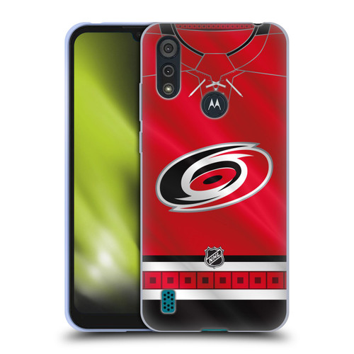 NHL Carolina Hurricanes Jersey Soft Gel Case for Motorola Moto E6s (2020)