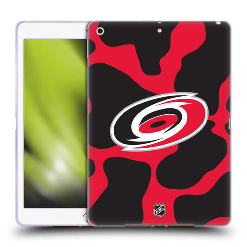 NHL Carolina Hurricanes Cow Pattern Soft Gel Case for Apple iPad 10.2 2019/2020/2021
