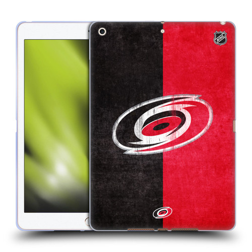 NHL Carolina Hurricanes Half Distressed Soft Gel Case for Apple iPad 10.2 2019/2020/2021