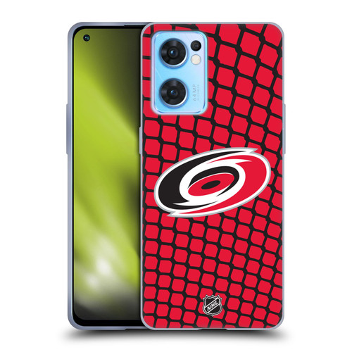 NHL Carolina Hurricanes Net Pattern Soft Gel Case for OPPO Reno7 5G / Find X5 Lite