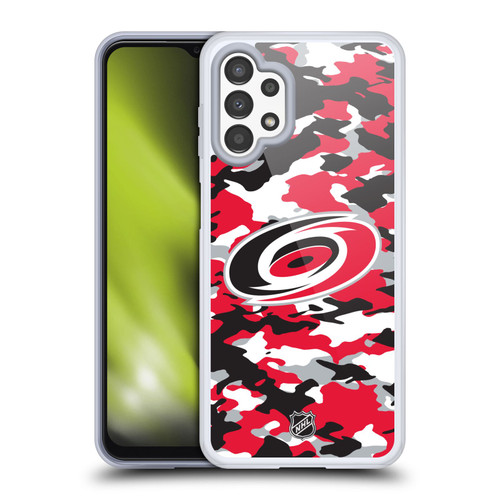 NHL Carolina Hurricanes Camouflage Soft Gel Case for Samsung Galaxy A13 (2022)