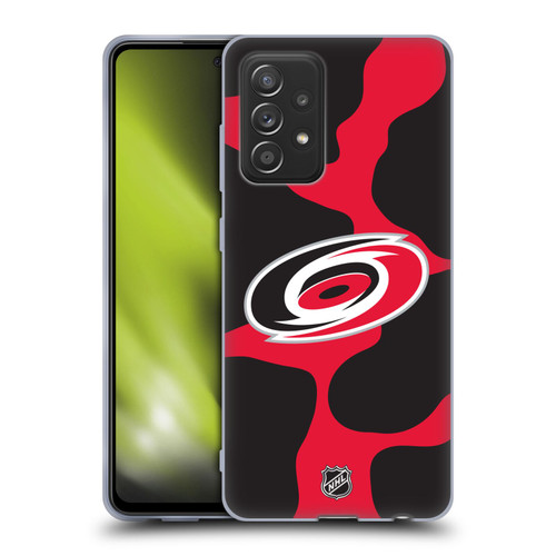 NHL Carolina Hurricanes Cow Pattern Soft Gel Case for Samsung Galaxy A52 / A52s / 5G (2021)
