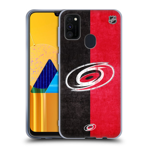 NHL Carolina Hurricanes Half Distressed Soft Gel Case for Samsung Galaxy M30s (2019)/M21 (2020)