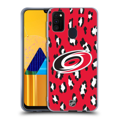 NHL Carolina Hurricanes Leopard Patten Soft Gel Case for Samsung Galaxy M30s (2019)/M21 (2020)