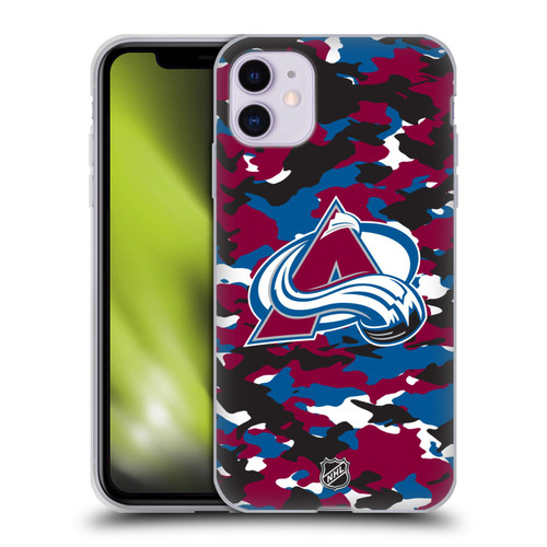 NHL Colorado Avalanche Camouflage Soft Gel Case for Apple iPhone 11