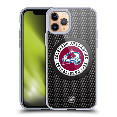 NHL Colorado Avalanche Puck Texture Soft Gel Case for Apple iPhone 11 Pro