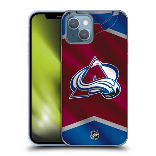 NHL Colorado Avalanche Jersey Soft Gel Case for Apple iPhone 13
