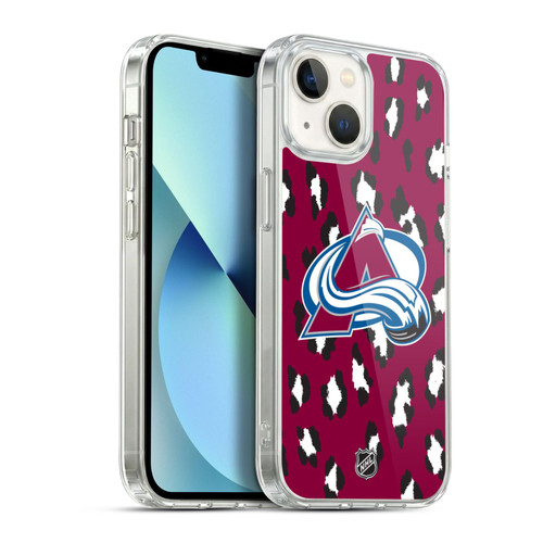 NHL Colorado Avalanche Leopard Pattern Soft Gel Case for Apple iPhone 13