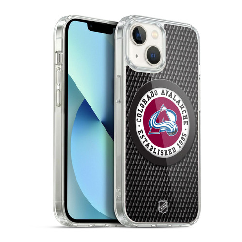 NHL Colorado Avalanche Puck Texture Soft Gel Case for Apple iPhone 13