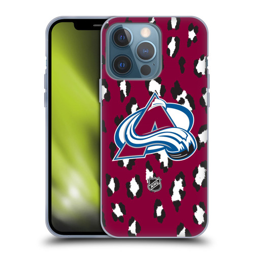NHL Colorado Avalanche Leopard Patten Soft Gel Case for Apple iPhone 13 Pro